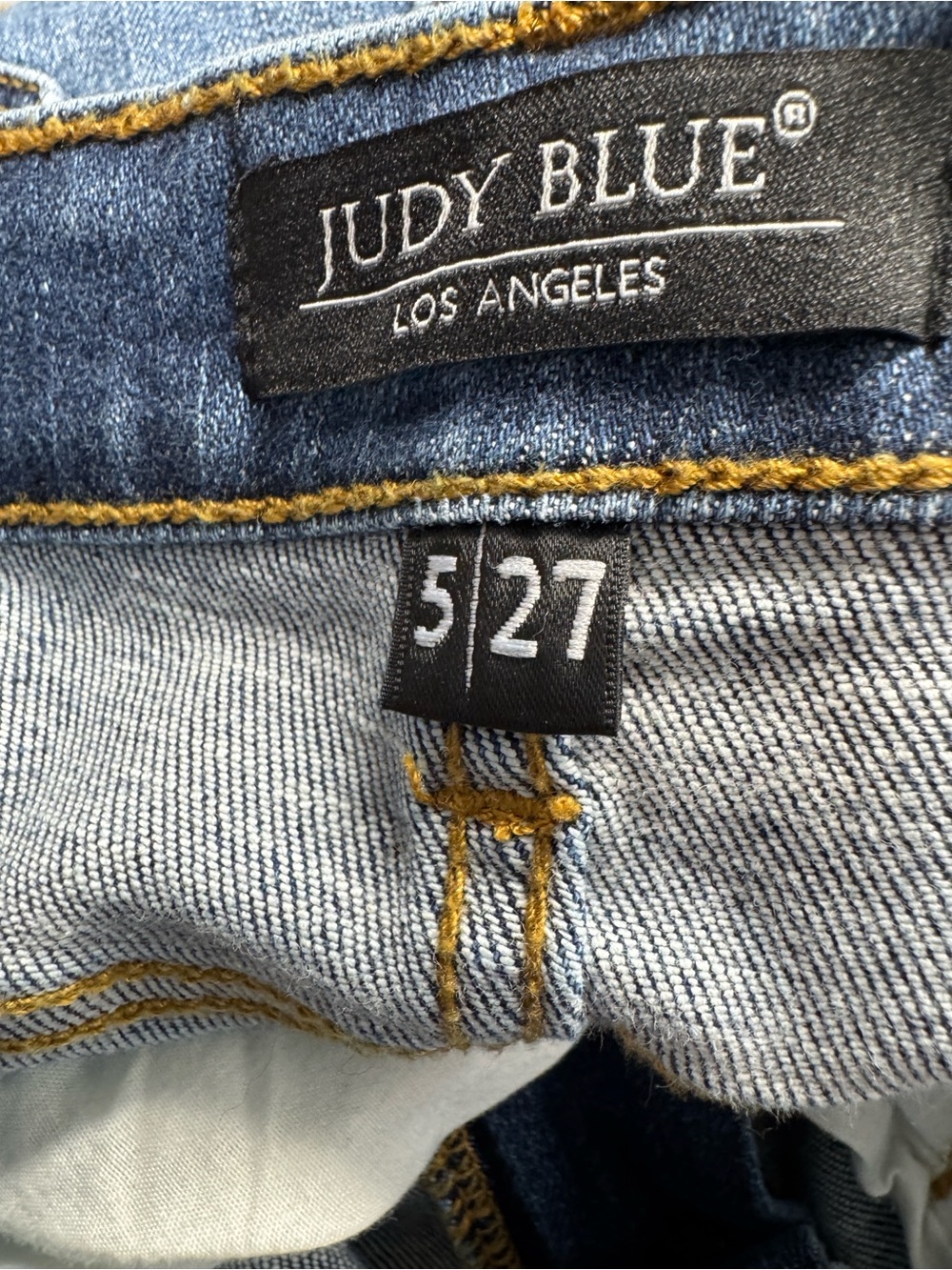 Judy Blue Distressed Slim Straight Jeans Women’s Size 5/ 27 Mid Rise Denim - Picture 9 of 10